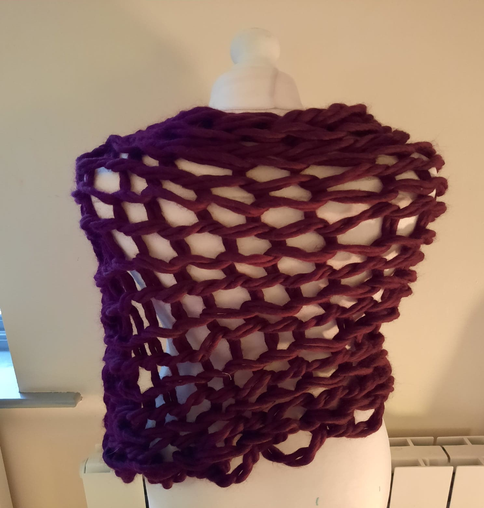 no needles knitting arm knitted shrug